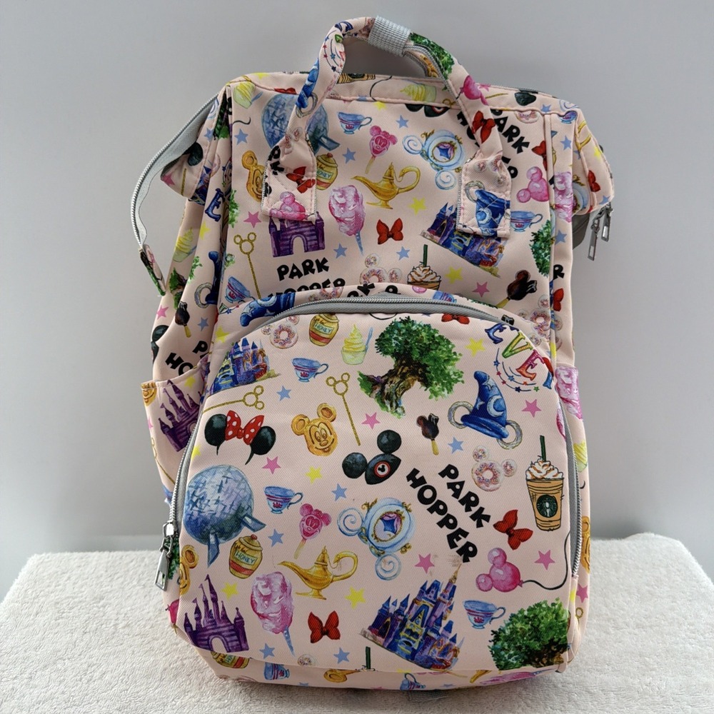 Disney Light Pink BABY DIAPER "PARK HOPPER" BACKPACK Mommy Travel Tote BAG Rare
